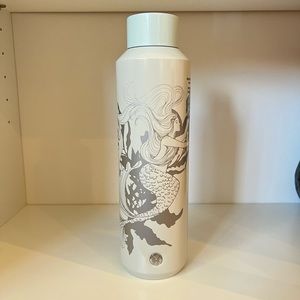 BNWT beautiful white and silver mermaid design Starbucks bottle